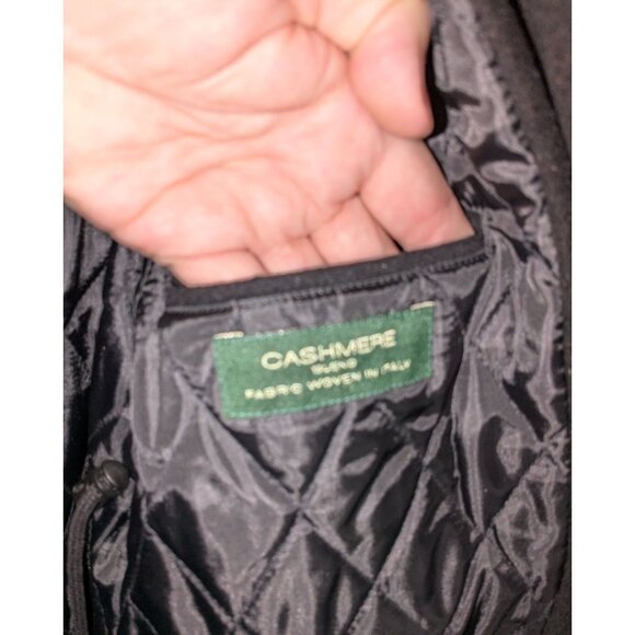 Lauren Ralph Lauren Men Blk Wool Cashmere Coat Lg 42 quilted Button Zip overcoat - Picture 5 of 16